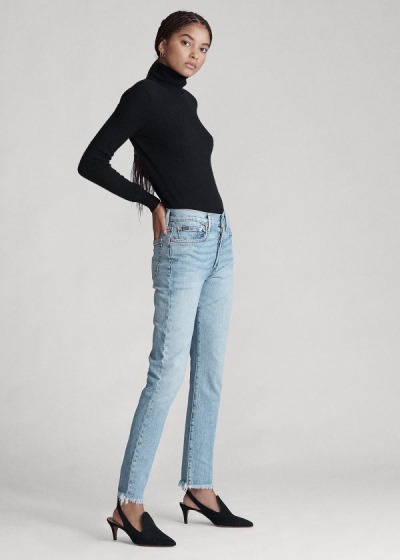 Jeans Polo Ralph Lauren Mujer Azules Claro - Callen High-Rise Slim - UTZRA9637